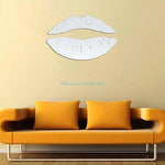 miroir mural adhésif forme lèvres couleur or rouge noir moderne décoration intérieure blanc