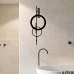 art mural moderne minimaliste noir circulaire géométrique vis fixations salon chambre coucher