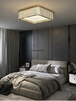 plafonnier moderne doré cristal strass brillant led 4200k 3000k 6000kversible