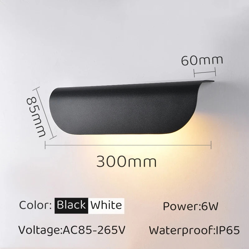 éclairage mural led moderne étanche noir blanc ip65 adhésif extérieur intérieur