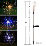 lumière solaire extérieure led feu d'artifice multicolore jardin décoration festive