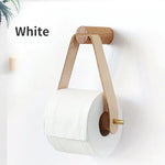 porte rouleau papier toilette bois marron blanc minimaliste moderne cuir inclusion métal doré