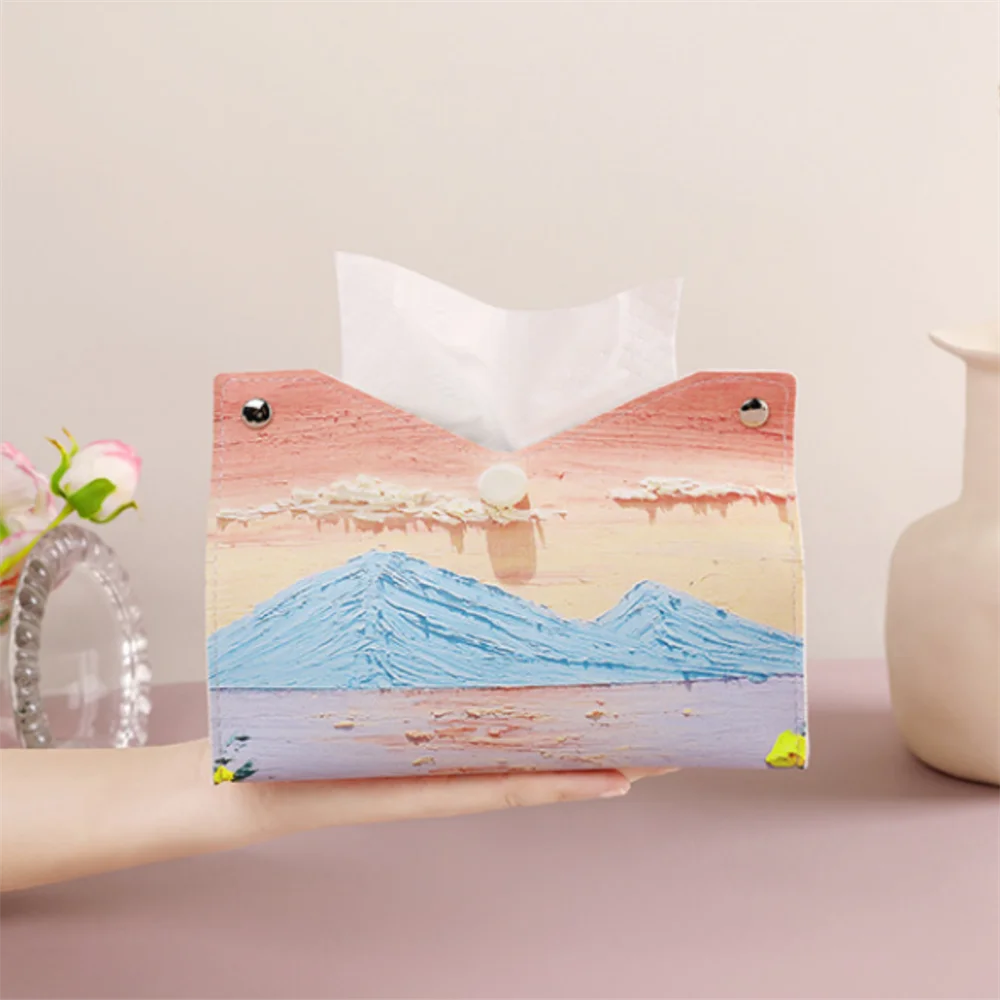 boîte mouchoirs moderne fleurs décorative rose blanche bleue verte jaune