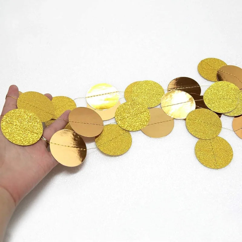 guirlande festive or disques pois transparentes noel decoration anniversaire mariage