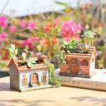 pots plantes succulentes maisonnette résine époxy rustique organisateur stylos décoration table maison