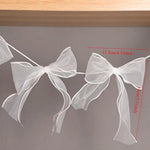 guirlande nœuds tulle rose clair blanc anniversaire mariage décoration festive élégante semi transparent 3mètres