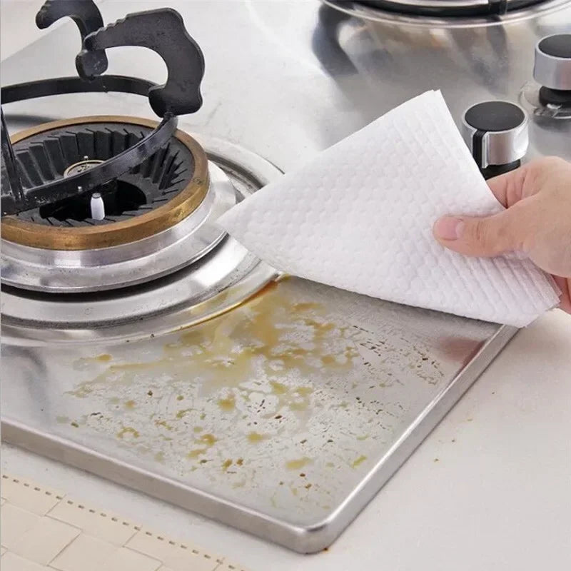 serviettes cuisine blanc microfibre non tissées respectueuses environnement utilitaires pratiques adhésives nettoyage ménager réutilisables