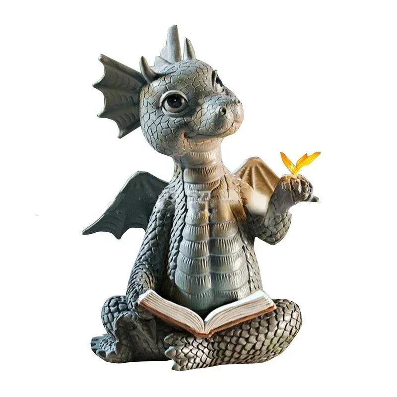 décoration murale dragon gris fantaisie pierre imitation antique statuaire jardin