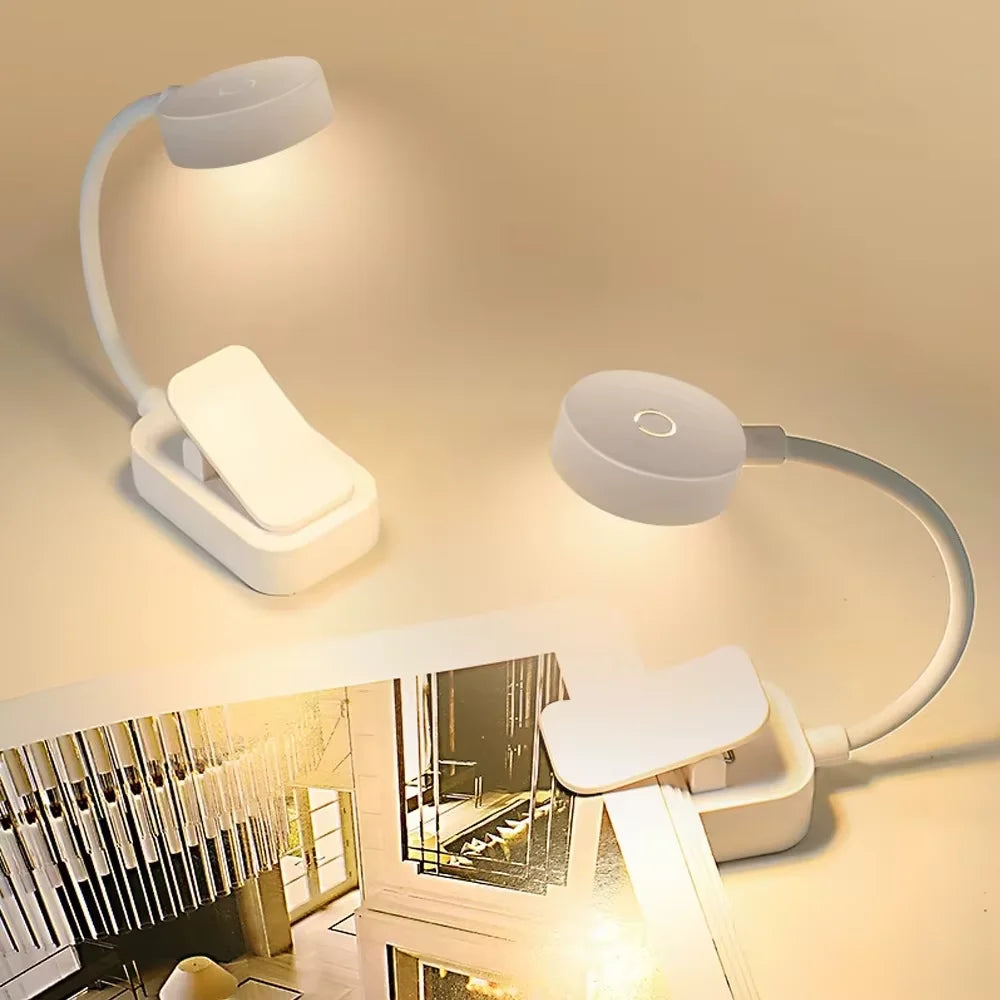 lampe lecture flexible blanc moderne modes clip batterie sèche étude voyage lecture lit