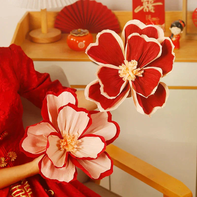 décoration murale fleurs papier ventilateurs papillons coussins ours peluche enveloppe rouge
