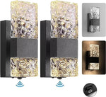 appliques murales led modernes noires transparentes capteur crépuscule aube ip65 3000k