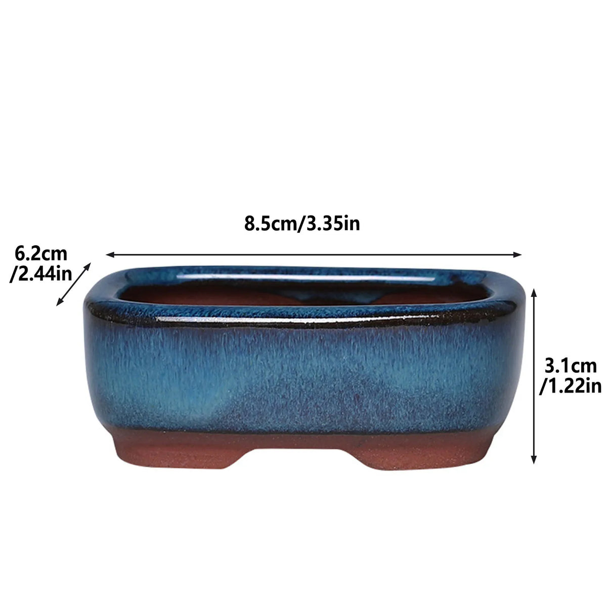 cache pot céramique bleu rose texture granuleuse classique décoration intérieure fleur plante verte non
