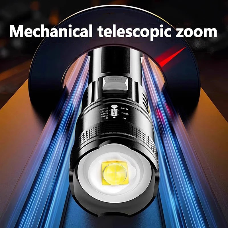 lampe torche noire texturée moderne rechargeable usb éteins étanche poignée