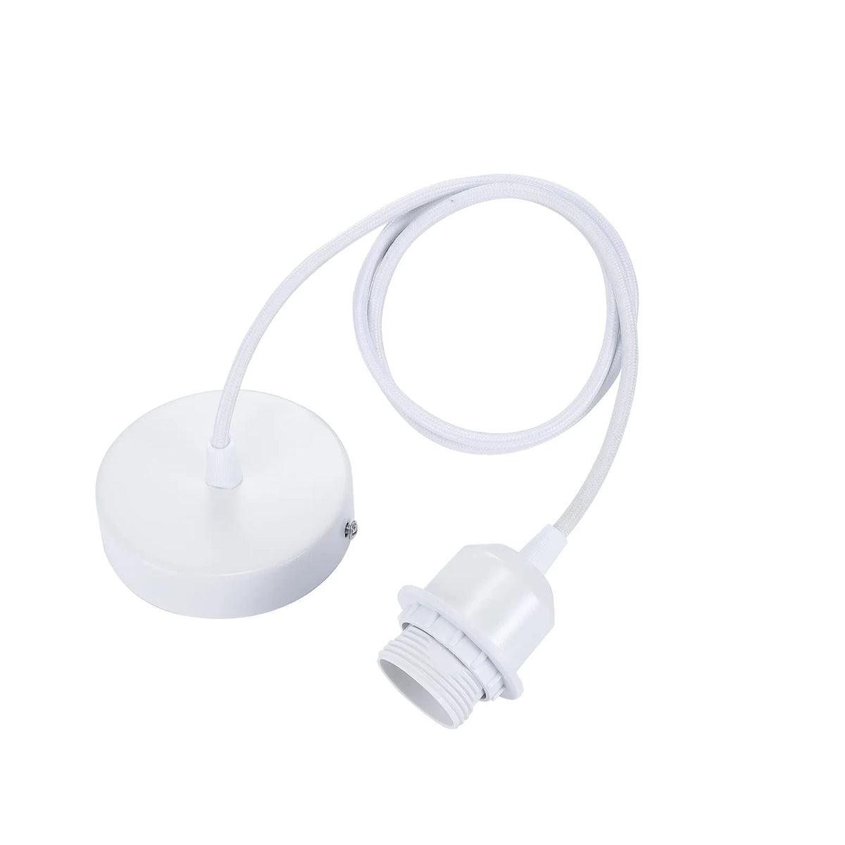 suspension lumineuse moderne blanc noir corps métal câble rond lisse