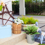 plante artificielle agave vert feuilles larges texture bois décorative extérieure pot argenté tropical mexicain