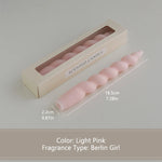 bougies parfumées vert pastel jaune rose blanches twistées moderne support nœud anniversaire décoration maison