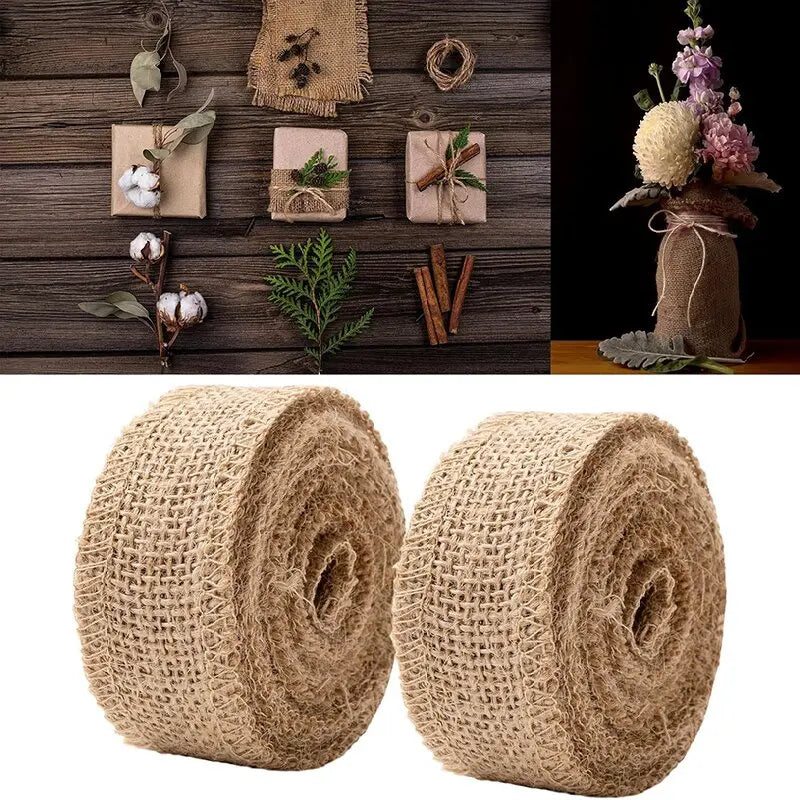 ruban jute marron texture tissée résistance abrasion largeur 10cm 15cm 20cm 30cm rustique artisanal