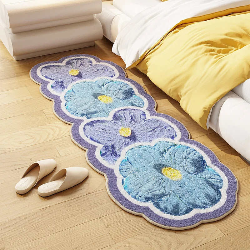 tapis chambre décoratif fleurs relief doux moderne salon salon tapis sol rectangulaire