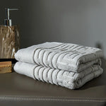 serviette coton absorbante lavable machine motif géométrique gris classique douce utilisation quotidienne