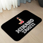 tapis moderne graphique hinano tahiti femme bikini palmiers noir blanc rouge