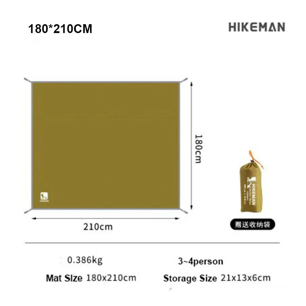 tapis sol imperméable tente vert olive uni pratique outdoor clips fixation 140x210cm 180x210cm 210x240cm