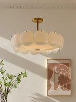 suspension lumineuse moderne blanc doré ronds translucides cuisine salle manger chambre coucher