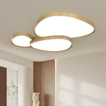 plafonnier led moderne bois grainé éclairage surface minimaliste chambre salon