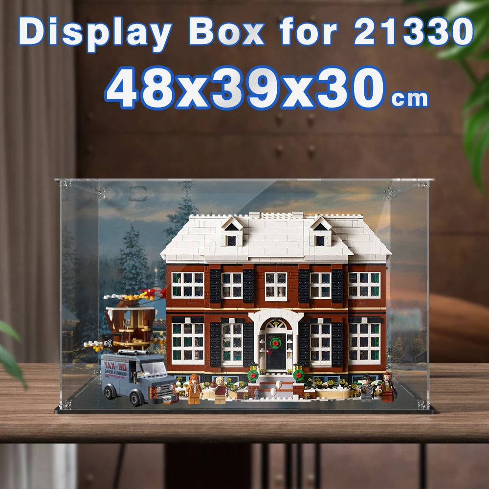 Boîte d'exposition en acrylique transparente pour Lego Home Alone 21330 sur étagère