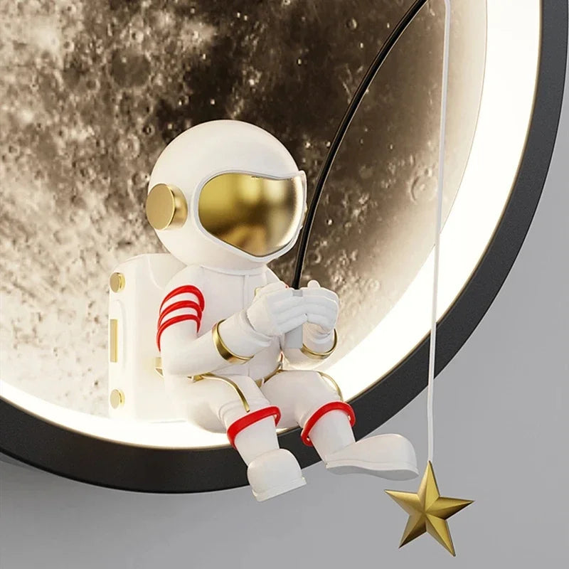lampe murale astronaute lune étoiles chambre enfant moderne