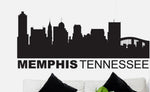 sticker mural skyline memphis tennessee noir adhésif moderne graphiquepaque multiple pièces