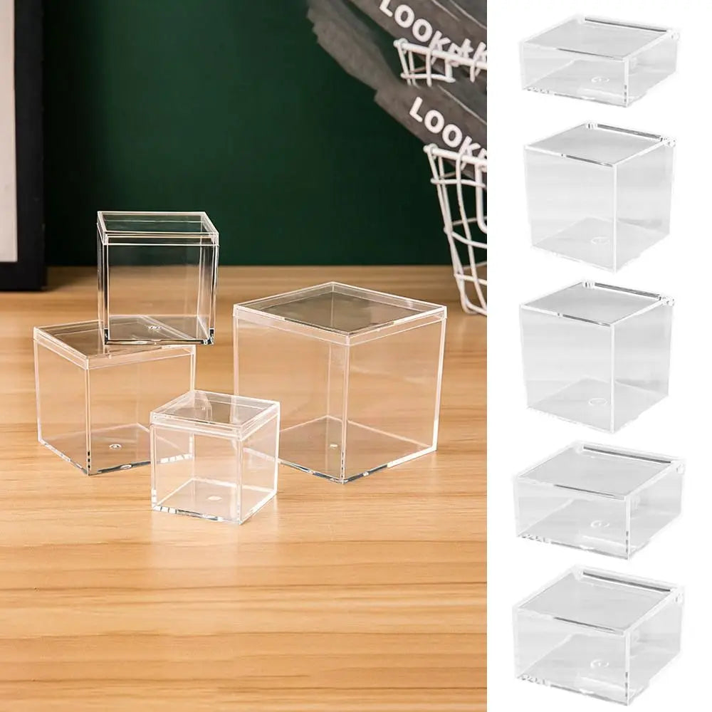 boîtes rangement transparentes modernes clips empilables différentes tailles minimalistes