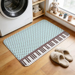 tapis moderne piano key polka dot bleu clair marron antidérapant intérieur extérieur chambre salon
