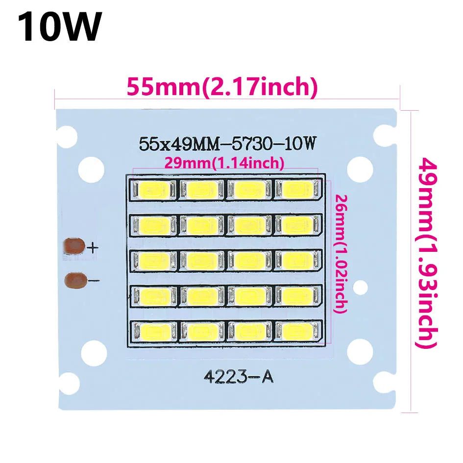 Panneau LED 32 36V blanc moderne 10W 20W 30W 50W matrice diodes aluminium pcb