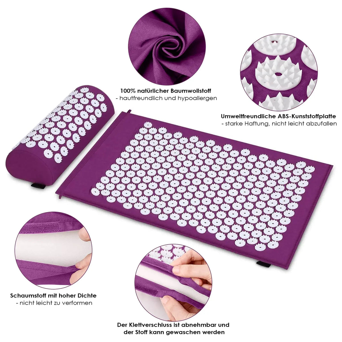 tapis massage acupression violet points blancs soulagement douleur relaxation stress moderne fitness yoga
