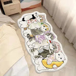 tapis sol chambre coucher motif chat mignon doux décoratif antidérapant maison