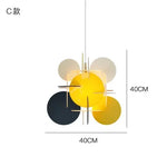 suspension lumineuse moderne acrylique disques colorés abat jour sphérique translucent chambre salon