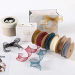 rubans organza transparents classiques adhésifs décoration mariage emballage cadeau noir rouge bleu vert