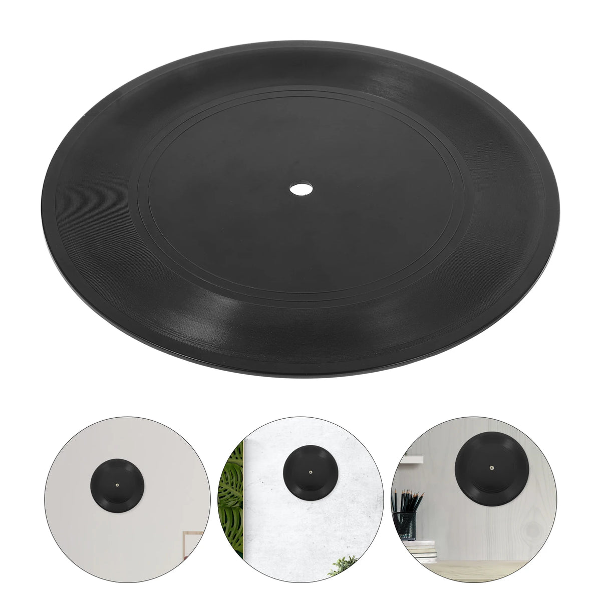 décoration murale disque vinyle imitation noir vintage industriel ornement événement anniversaire festive disco suspension