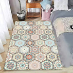 tapis rectangulaire bohème couleurs géométriques velours antidérapant intérieur extérieur chambre cuisine