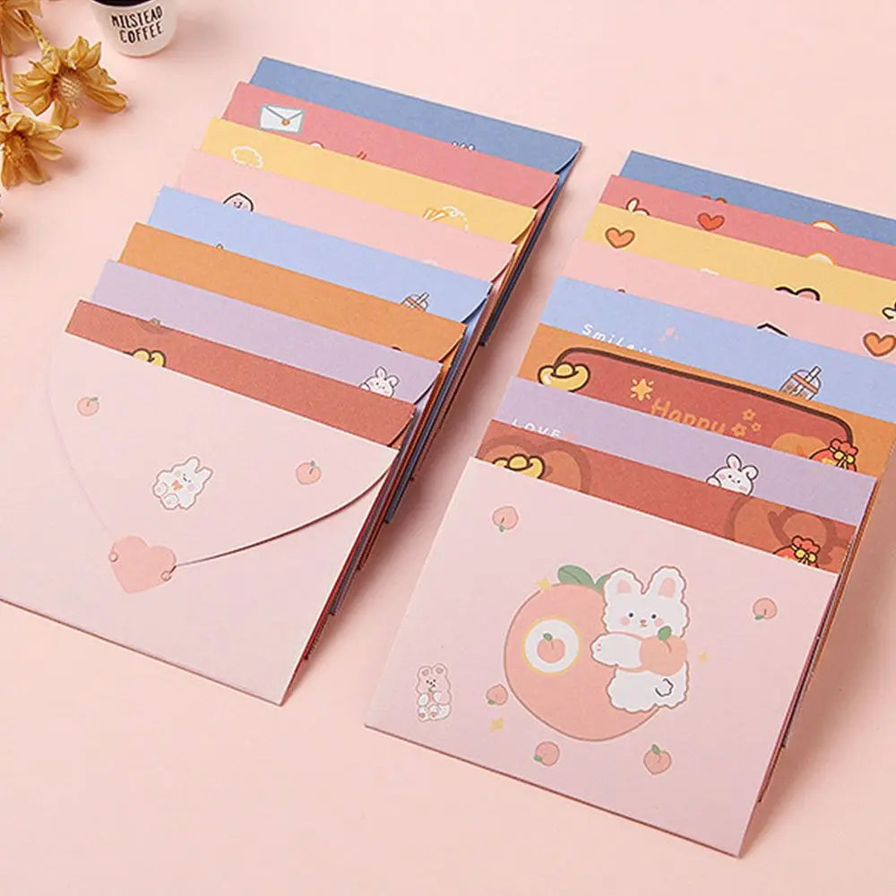cartes postales anniversaire ours lapin dessins animés bleu rose violet mignon cartoon