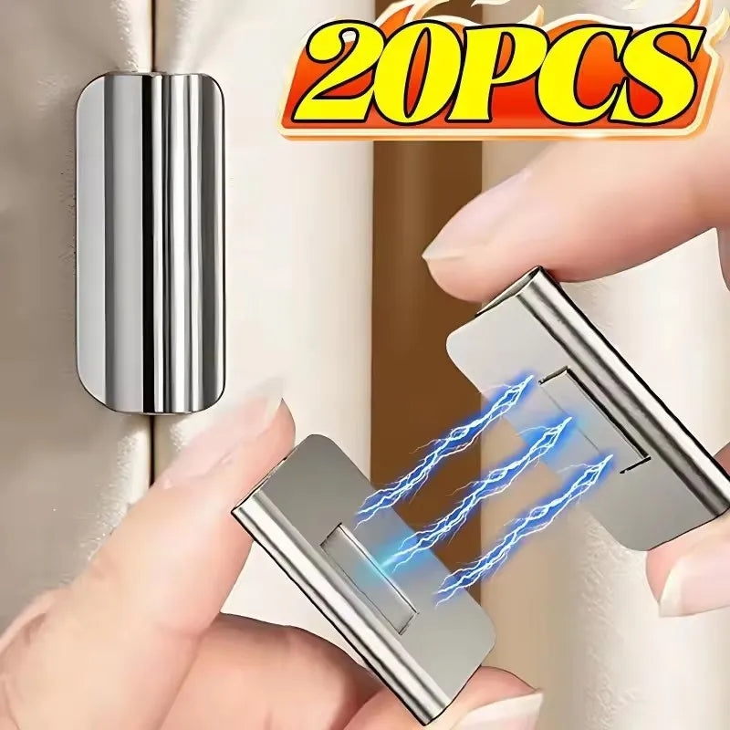 clips magnétiques argentés modernes adhésifs rideaux empêcher fuite lumière intérieur extérieur 10 pièces