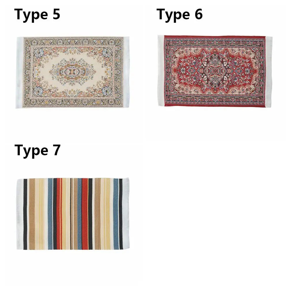 tapis miniature traditionnel classique bleu rouge motif animal opacité éducation jouet enfant plastique