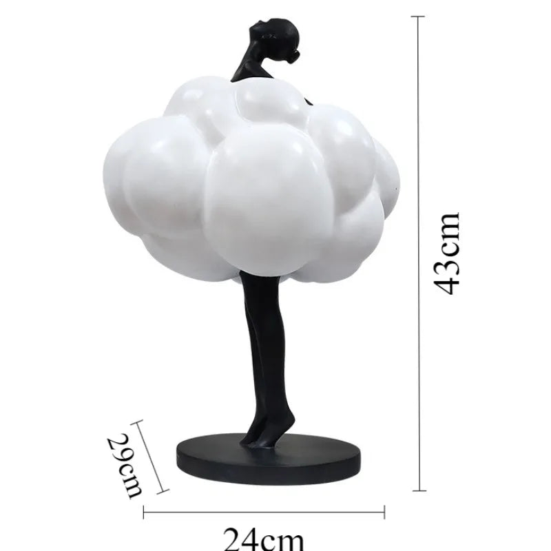 ornement sculptural figure humaine nuage abstrait moderne noir blanc intérieur décoration maison