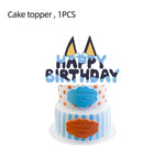 kit decoration anniversaire chien bleu assiettes gobelets serviettes guirlande support cupcake decor animaux