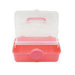 boîte rangement 25 compartiments violet rose pratique moderne boucle plastique lisse