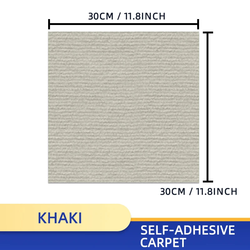 tapis auto adhésif 30x30cm uni khaki bleu noir vert rouge gris moderne intérieur antidérapant