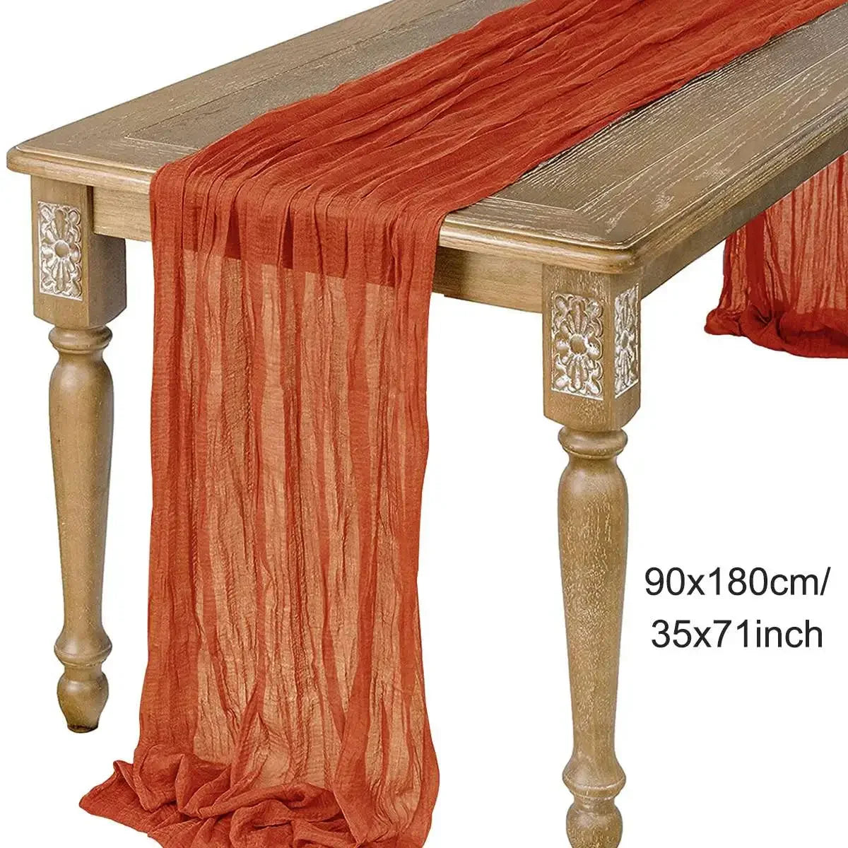chemin table décoratif plissé effet gaze couleur beige décoration table manger maison