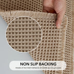 tapis moderne rustique texture carreaux beige clair antidérapant polyester tressé salon bain extérieur