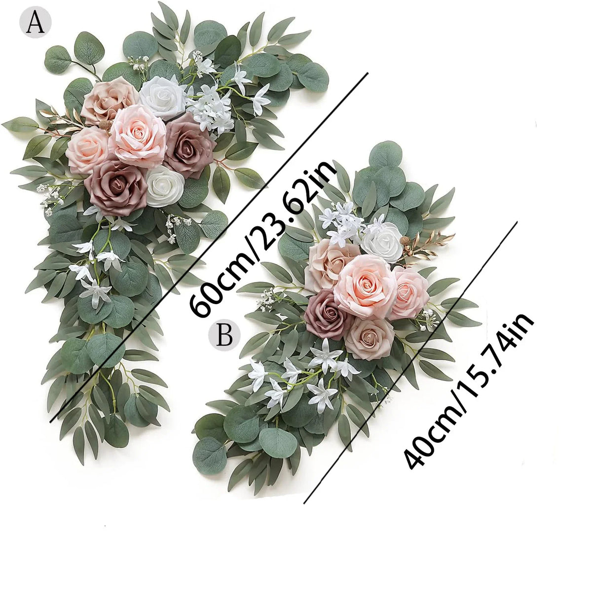 décoration mariage boho panneau bienvenue fleurs artificielles eucalyptus bois texturéextérieur