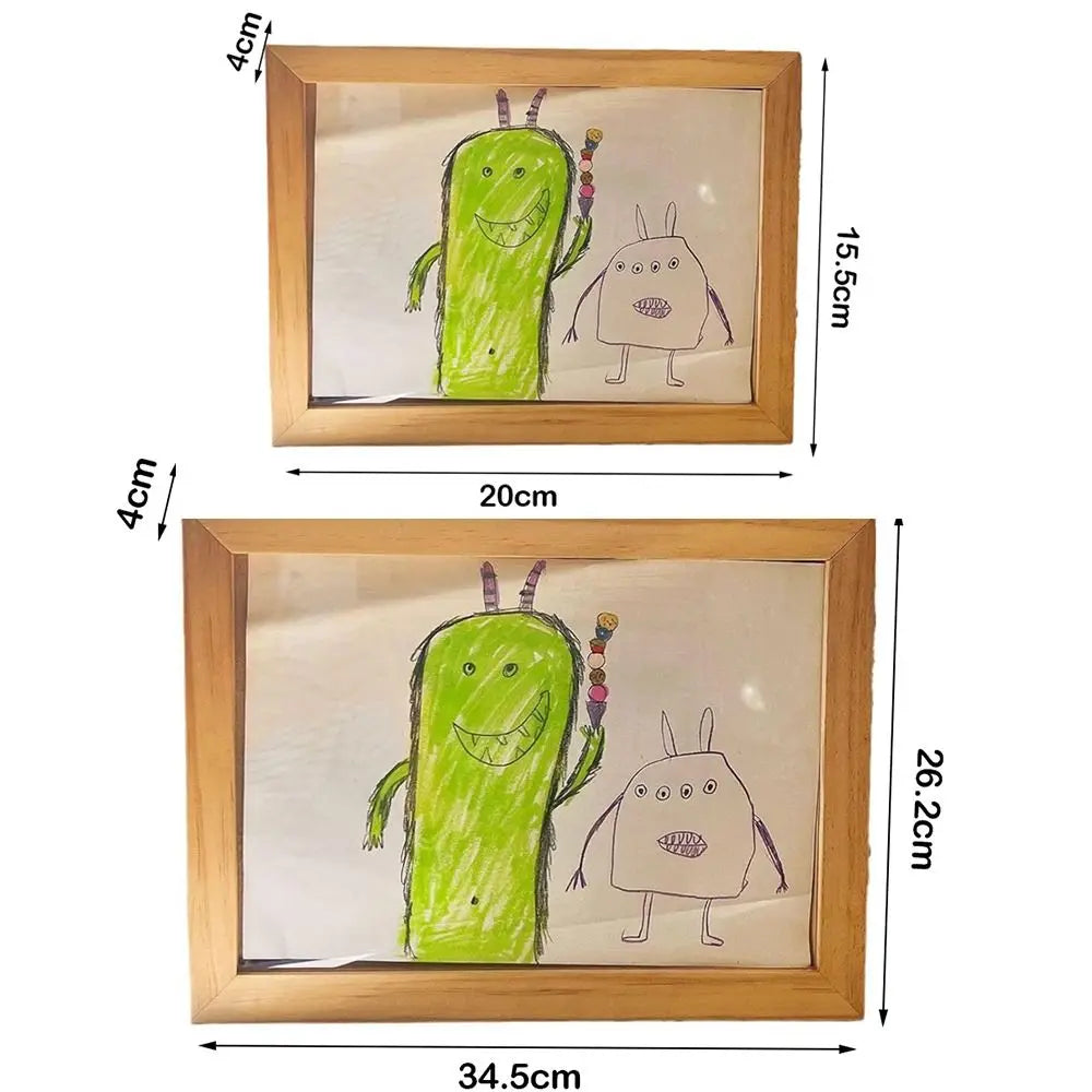 cadres photo bois enfants dessins animaux paysages aimants minimaliste rustique